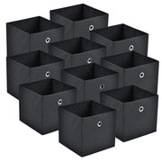 Set di 10 scatole portaoggetti in tessuto non tessuto 28 x 30 x 30 cm nero 03_0006547