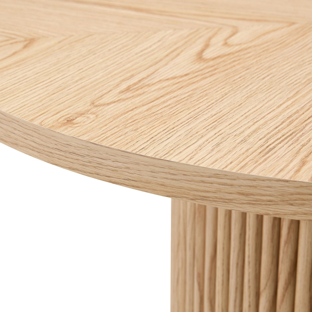 Tavolo da pranzo rotondo in MDF con piano a 4 segmenti e base cilindrica in metallo, per sala da pranzo, 100 cm