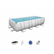 Piscina fuori terra rettangolare con telaio in acciaio e filtro a sabbia, 549x274x122 cm con scaletta e copertura capacità 15897 L - Bestway