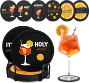 Sottopiedini in silicone, 6 sottopiedini in silicone per bicchieri, antiscivolo con supporto, accessori per Aperol Spritz per feste, bar, giardino (6)