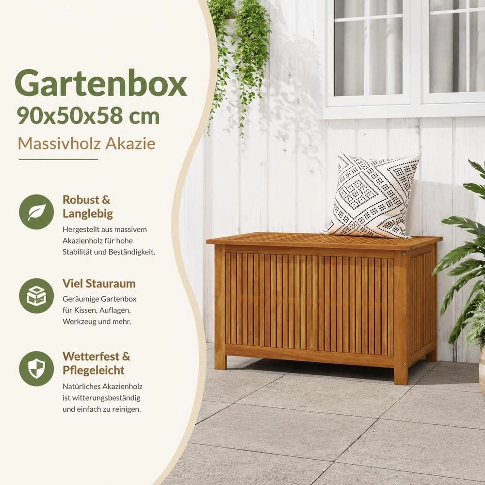 Garden Box 90x50x58 Cm Solid Acacia Wood
