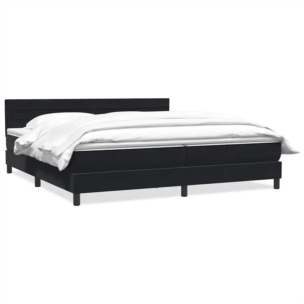 Giroletto a Molle con Materasso Nero 200x220 cm in Velluto 3316373