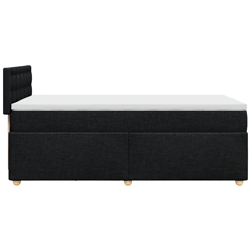 vidaXL Giroletto a Molle con Materasso Nero 100x200 cm in Tessuto