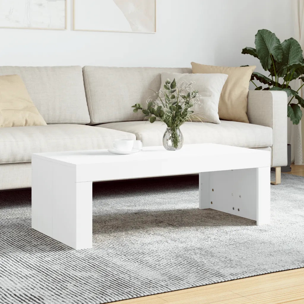 Tavolino da salotto | Tavolino da caff¨¨ | Tavolino da Soggiorno Bianco 102x50x36 cm in Legno Multistrato