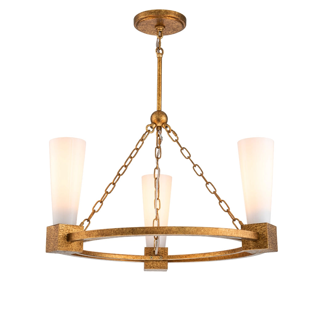 Lampadario Art Déco ottone Ø66 3xE27 Kristy Elstead
