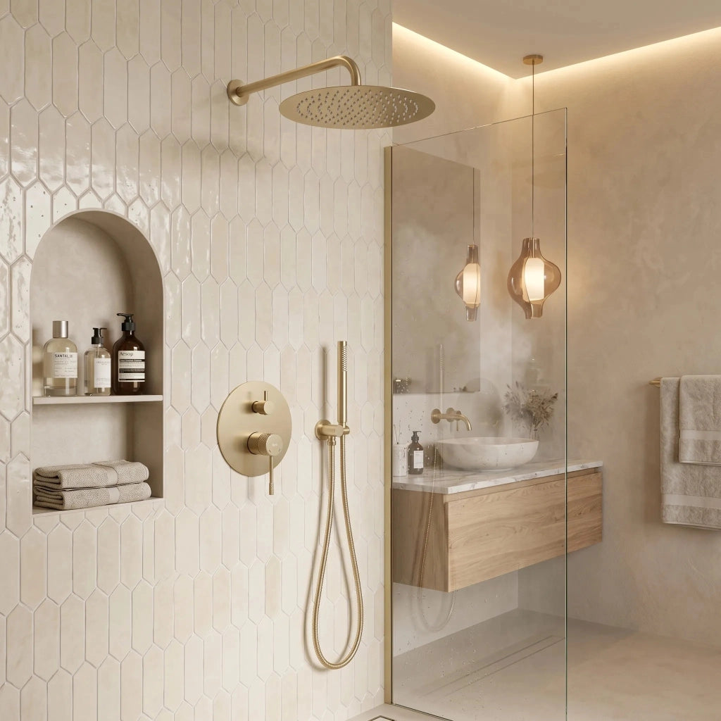 Set Doccia Da Incasso Rea Venti Gold + Box