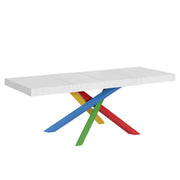 Tavolo allungabile 180/440x90 cm Volantis Premium colore bianco frassino gambe multicolore 4/B