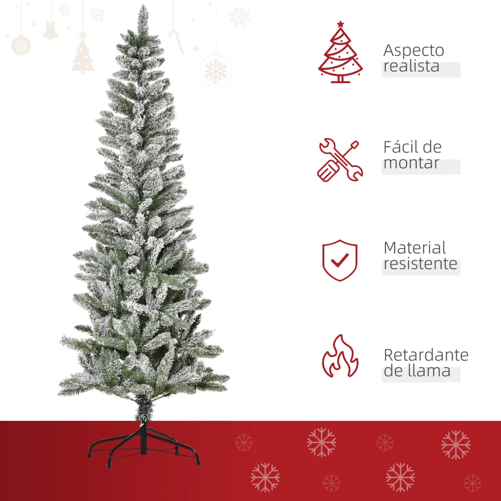 Albero di Natale Artificiale ¨C zephmum ¨C Verde e Bianco ?60x180 cm