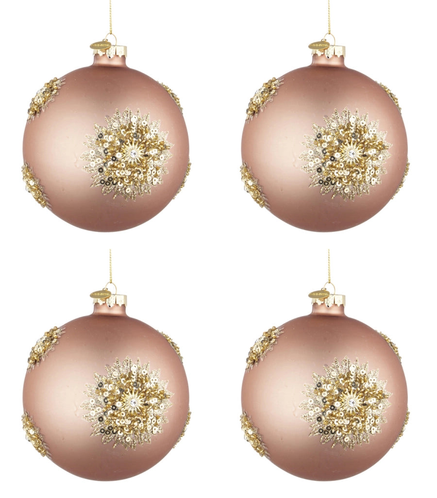 Palline di Natale in Vetro Oro Rosa Addobbi Decorazioni Albero Fairy Bizzotto Diametro: 100 mm