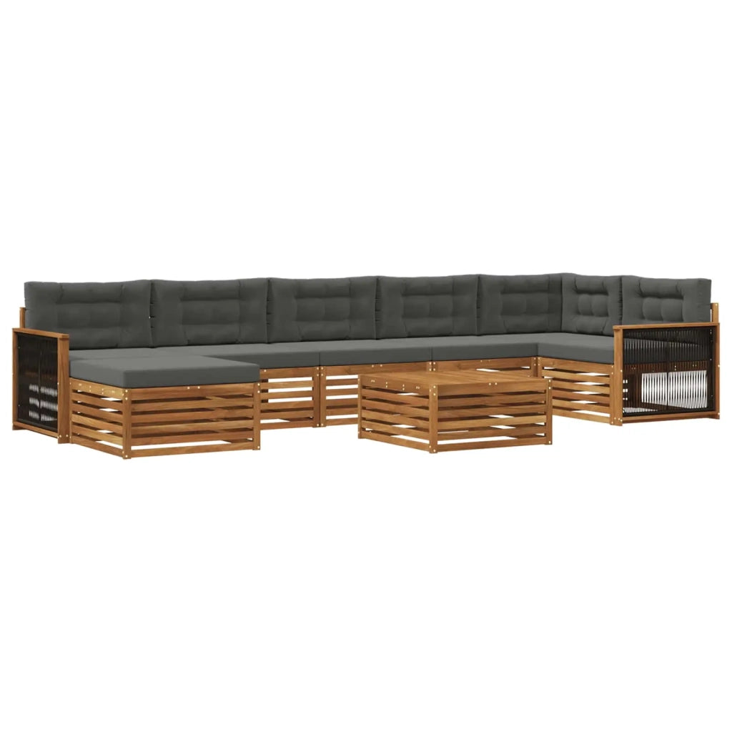 Set di divani da esterno 8 pz Naturale e Antracite 3383655