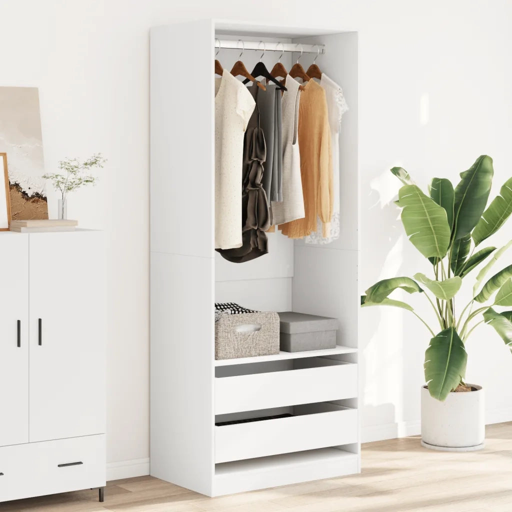vidaXL Armadio Bianco 80x50x200 cm in Legno Multistrato