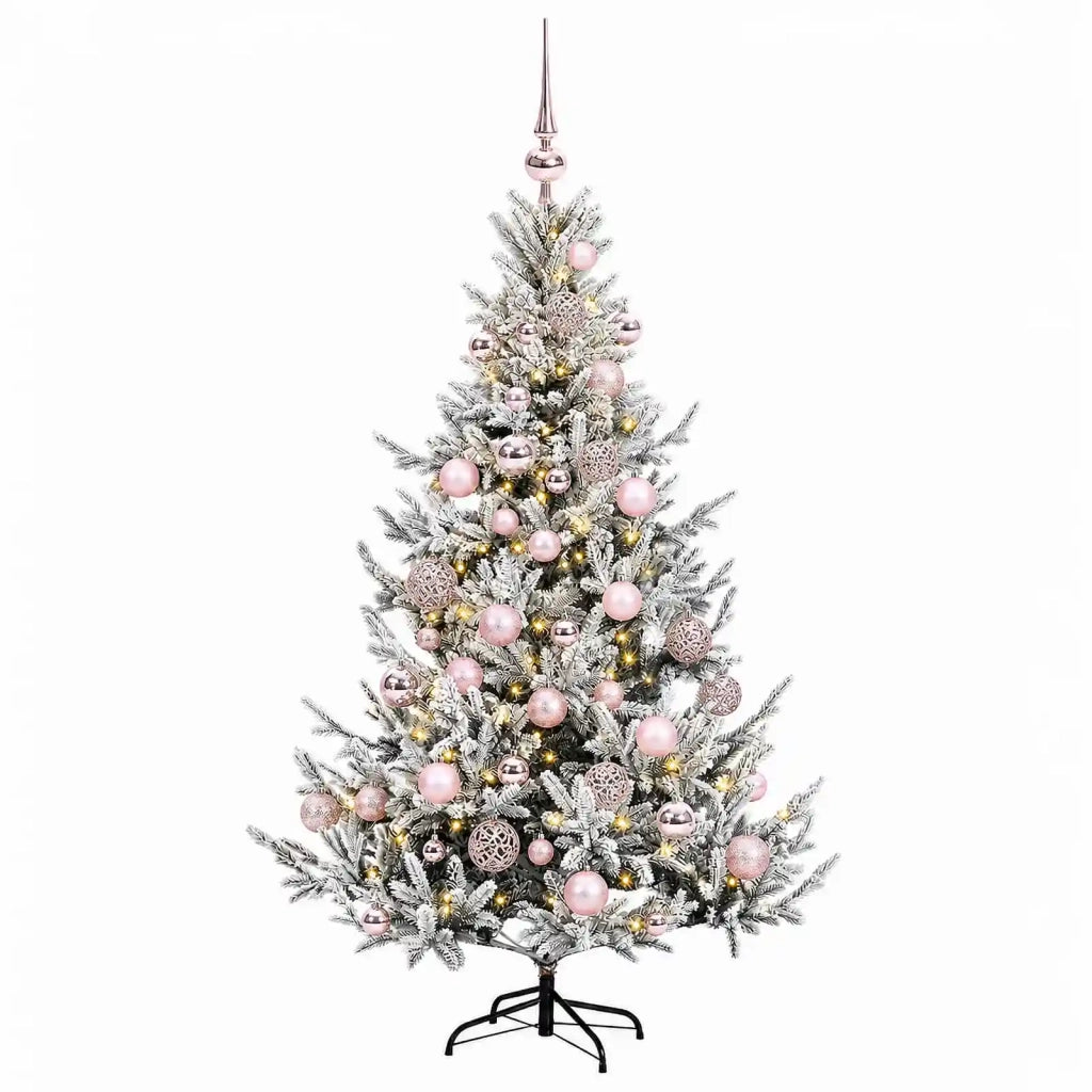 Albero di Natale artificiale con palline 150 cm 150 LED 3465784
