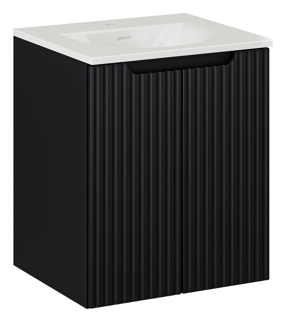 Set mobili bagno 50 cm con lavabo per mobile SKY Nova Black 50 x 1401 x 40 cm