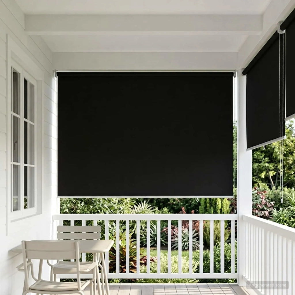 Voletta a rullo con protezione UV Nero 140 x 140 cm Poliestere 42041252