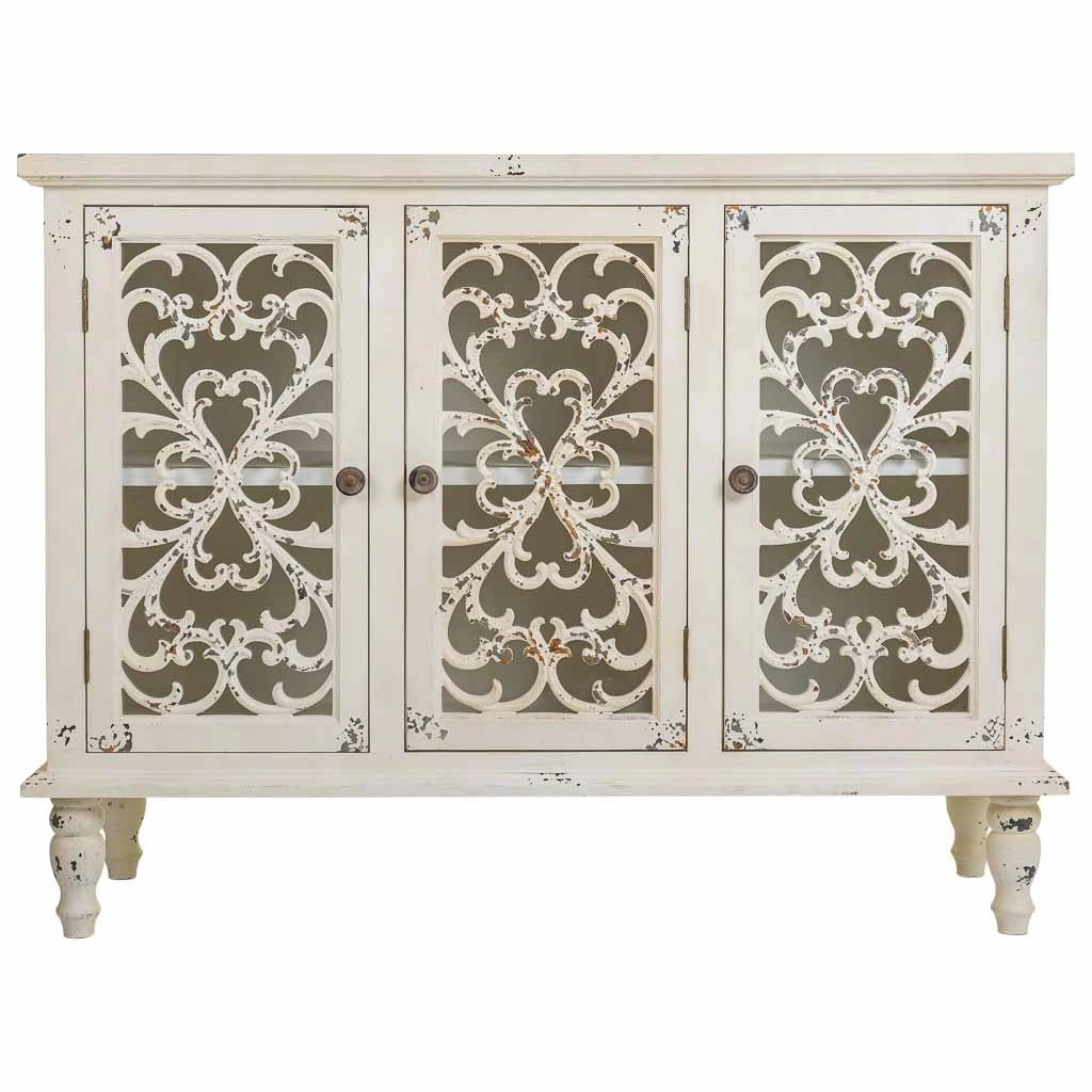 Credenza in legno bianco 120x40x91h