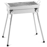 Barbecue a carbonella con ripiano laterale ribaltabile 43 x 25 cm acciaio zincato acciaio inox argento 14_0008404