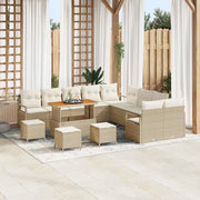 Set Divano da Giardino con cuscino 14 pcs Beige polyrattan 3362591