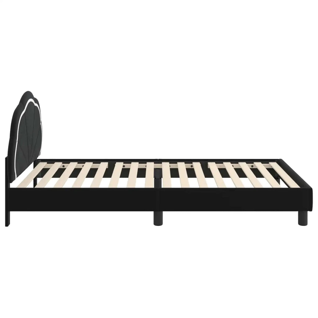 Struttura letto bambini con testata Nero 80 x 200 cm Velluto