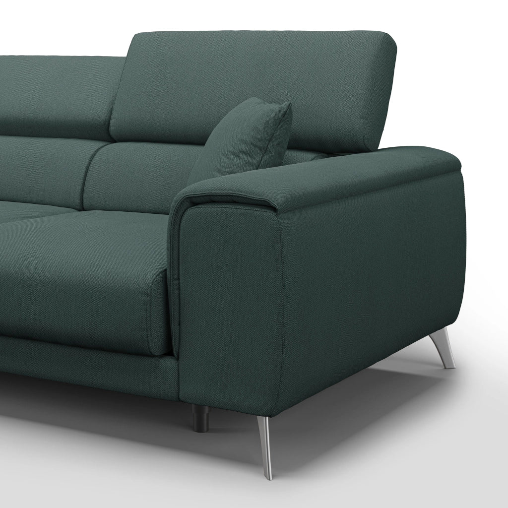 Fusion Divano con 3 sedute allungabili in tessuto smacchiabile T05 260 cm verde