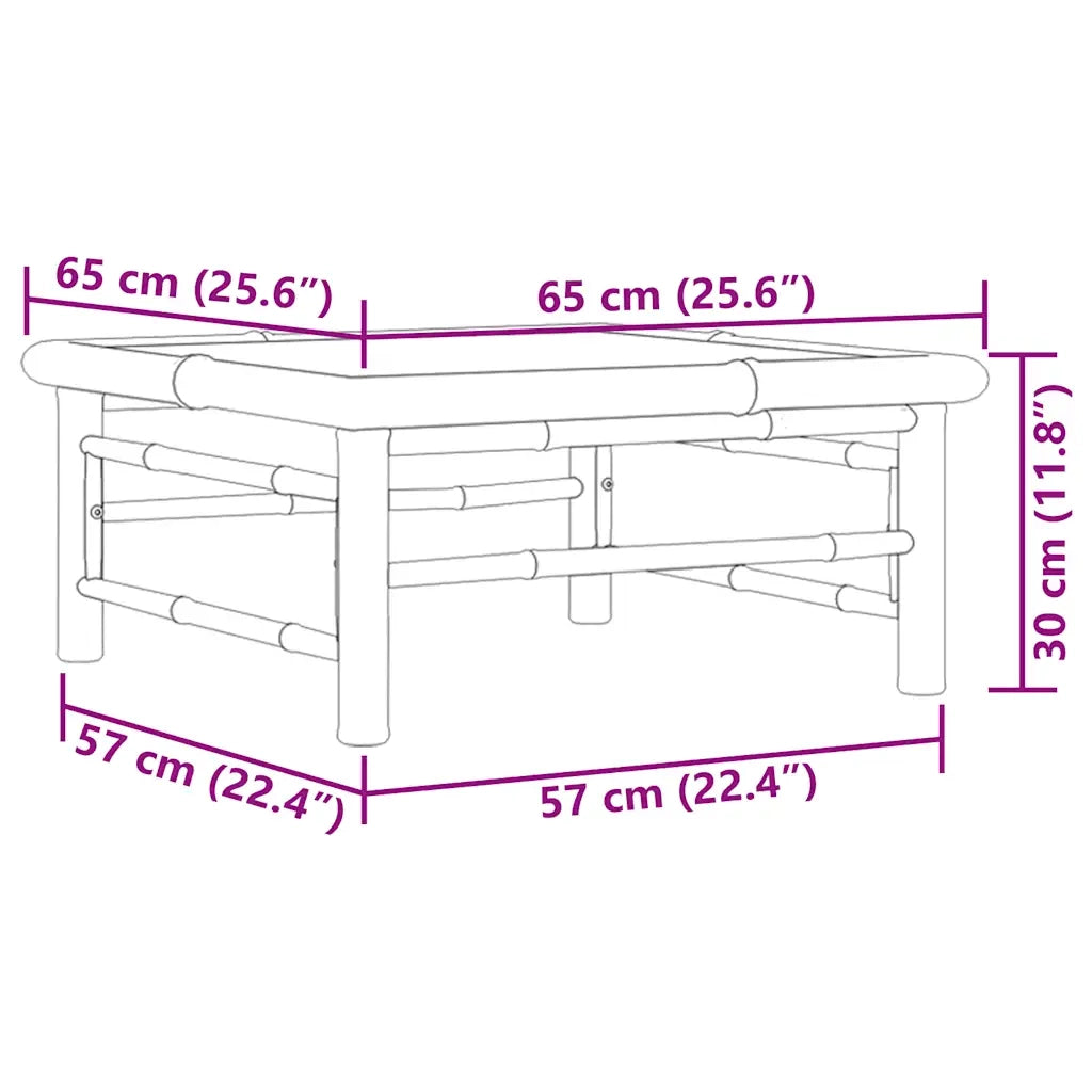 Tavolo da Giardino 65x65x30 cm in Bambù 313149