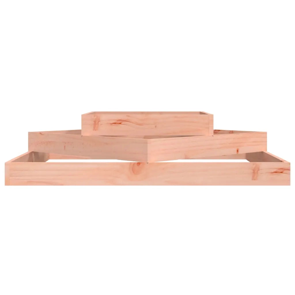 Fioriera a tre livelli in legno massello di abete di Douglas per esterni 112 x 112 x 27 cm elemento decorativo per giardino 02_0048488