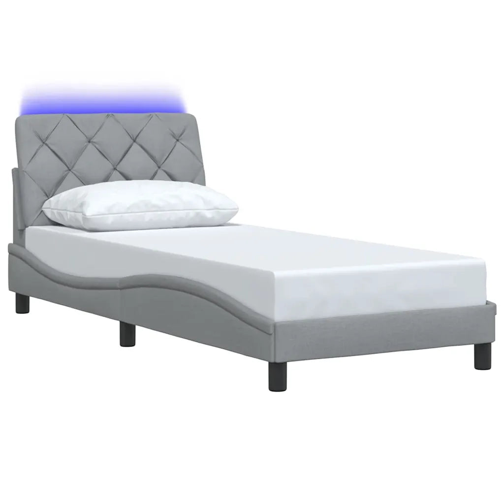 Giroletto con LED senza Materasso Grigio Chiaro 90x190 cm