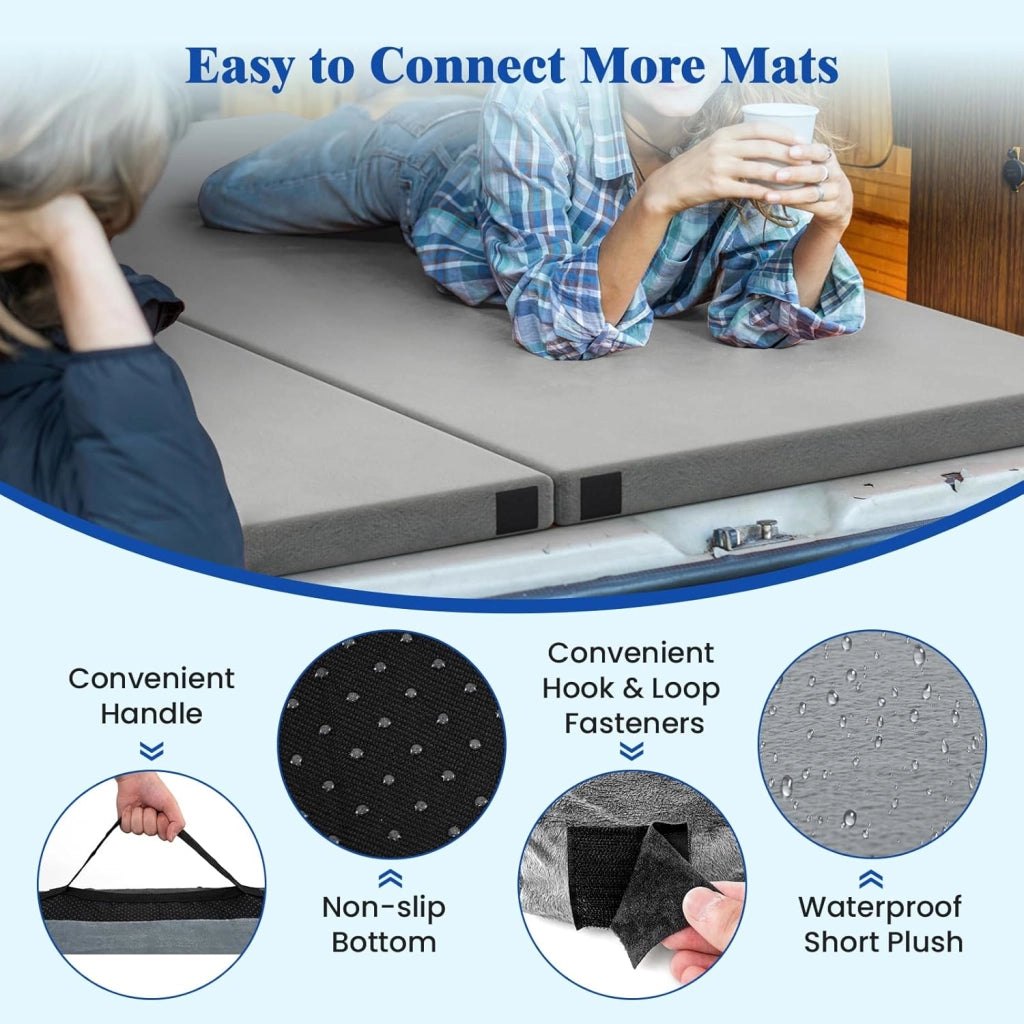 Materasso pieghevole per 1/2 persone, materasso da campeggio portatile in memory foam, morbido e confortevole, superficie impermeabile, per campeggio, auto, viaggi