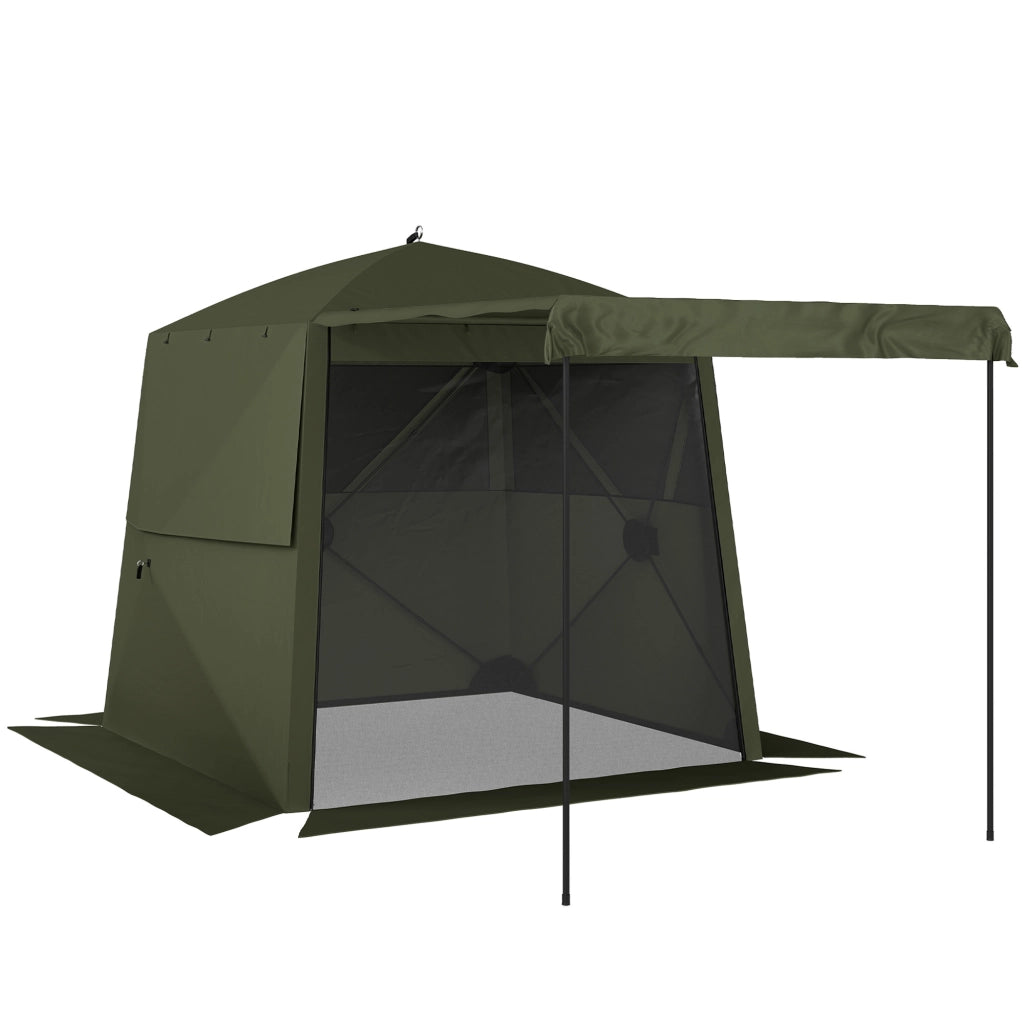 Gazebo 2x2m impermeabile; stabile; invernale; pieghevole pieghevole con 4 pannelli laterali; finestre a rete; porta d'ingresso UV 30+