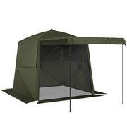Gazebo 2x2m impermeabile; stabile; invernale; pieghevole pieghevole con 4 pannelli laterali; finestre a rete; porta d'ingresso UV 30+