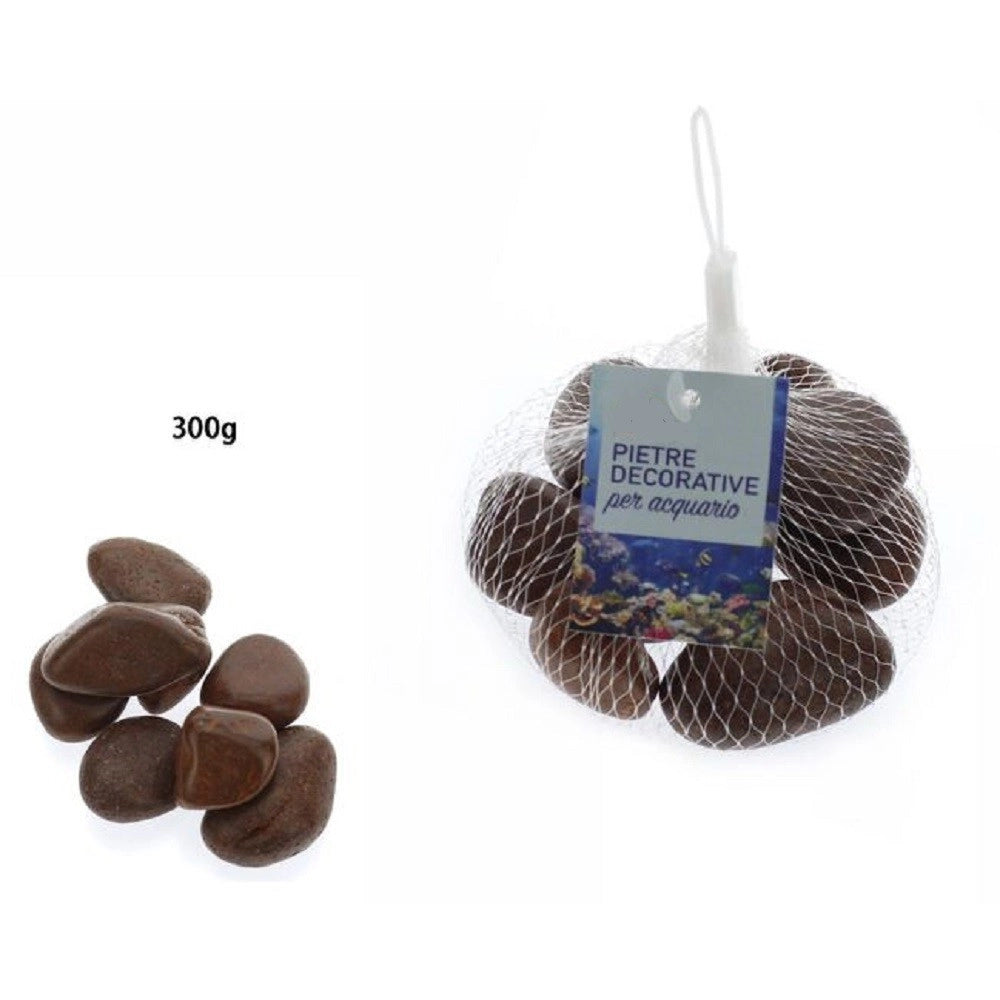 Trade Shop - Sassi Pietre Decorative Marroni Per Acquario 300 Gr. Decorazione Giardino 70255 -