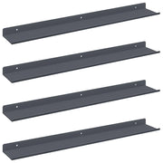 4 pz Mensola | Ripiano | Scaffale sospesa Antracite 60 x 8,5 x 2,5 cm Acciaio