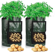 Sacchetto per coltivazione patate, 35 x 45 cm, tessuto ecologico, contenitore per piante da 10 litri con coperchio e manico, 55 litri, 2 pezzi
