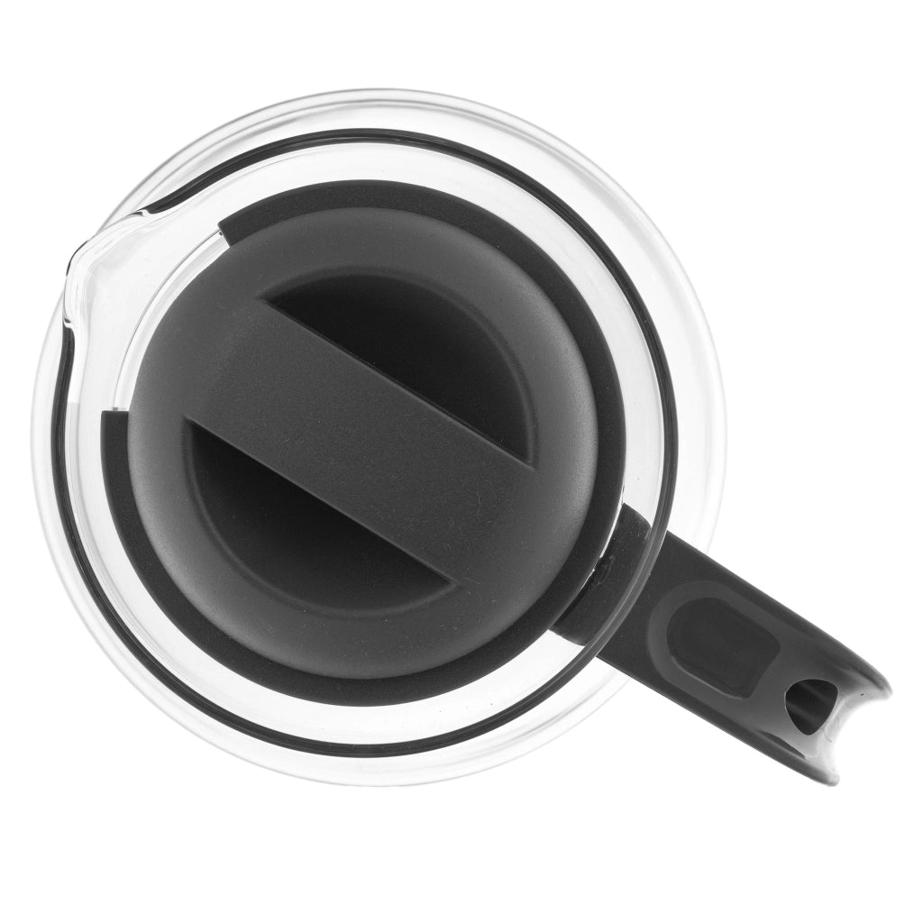 KADAX Brocca in vetro per tè e caffè da 1,5 l, resistente al calore, con coperchio, colore grigio.