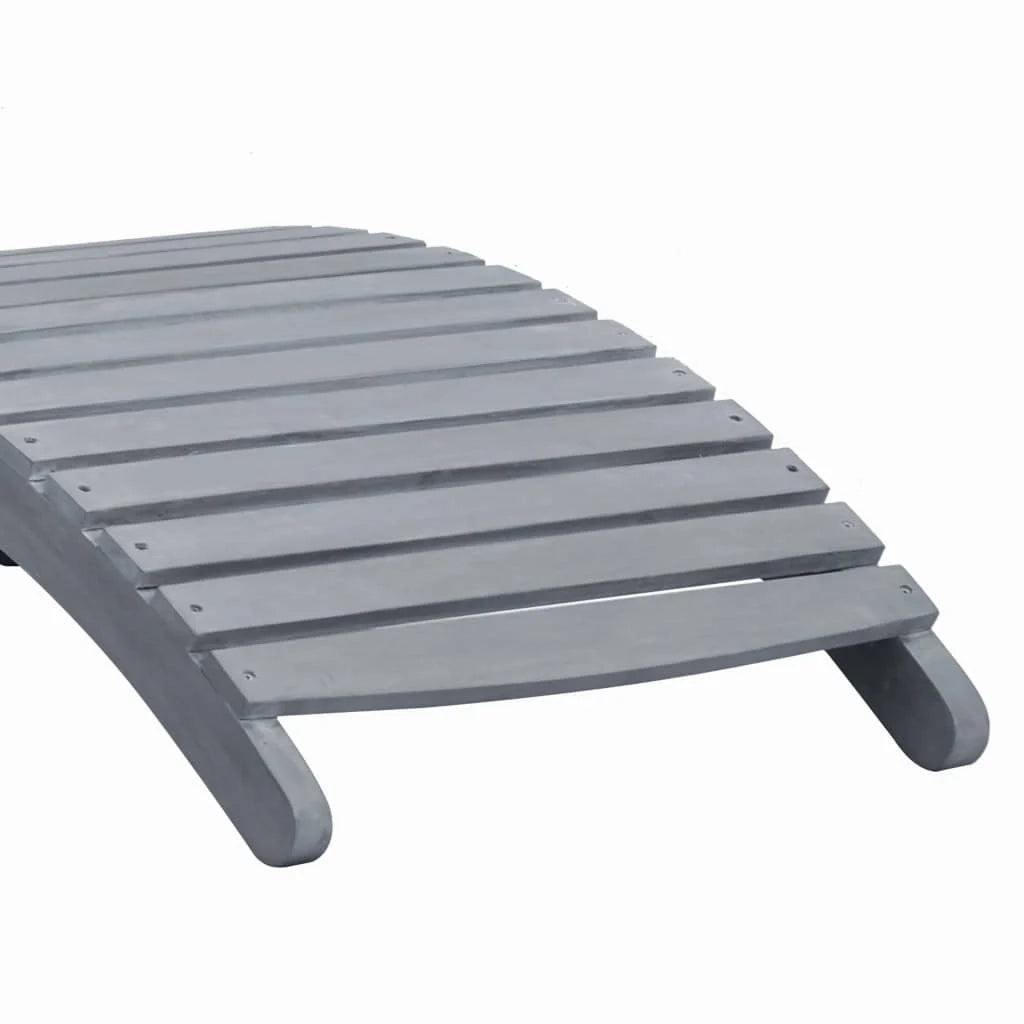 Lettino prendisole sedia a sdraio lettino prendisole letto da giardino mobili da esterno per patio con cuscino grigio legno massello di acacia 02_0012466
