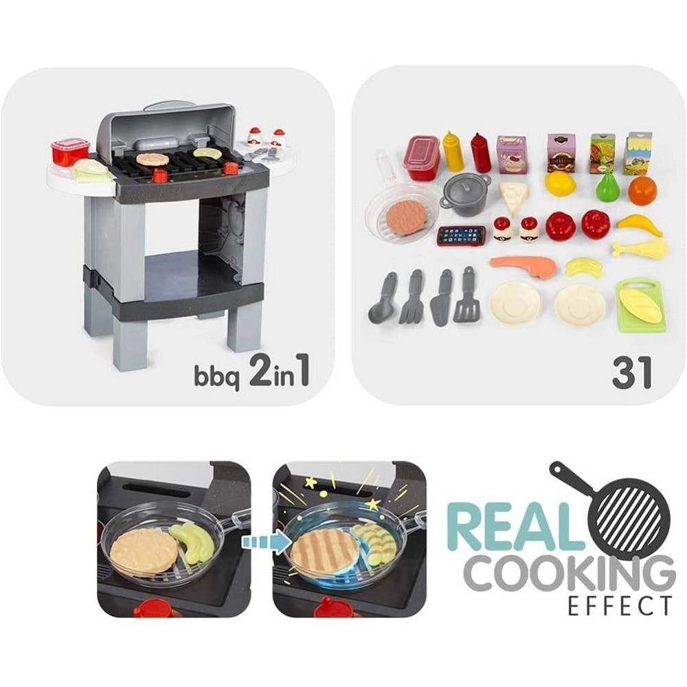 Trade Shop - Cucina Giocattolo Con Barbecue Per Bambini Luci E Suoni E Alimenti Cambio Colore -