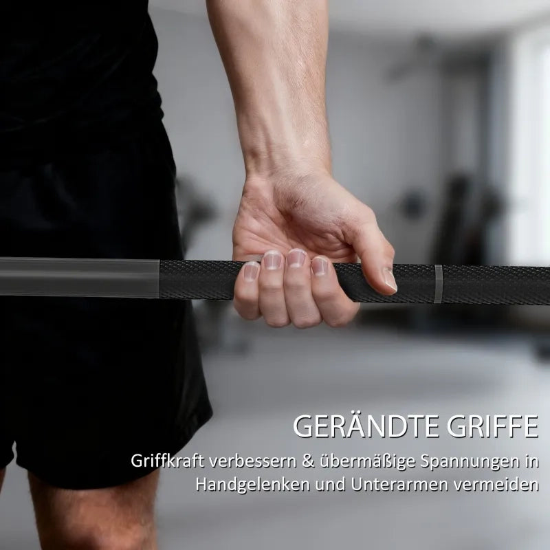 Bilanciere Olimpico in Acciaio, 180 cm, Nero, Portata 200 kg