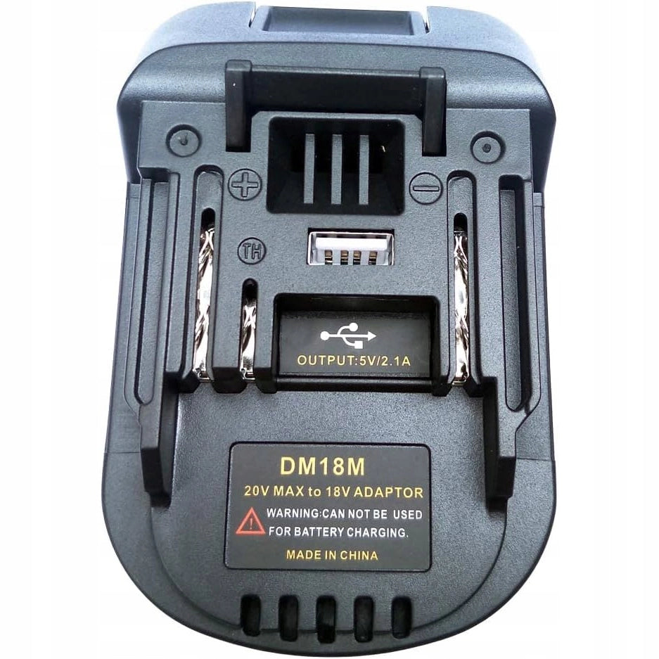 Adattatore Batteria compatibile con Utensili Makita 18V – Per Batterie Dewalt 20V e Milwaukee 18V | Porta USB 5V 2.1A