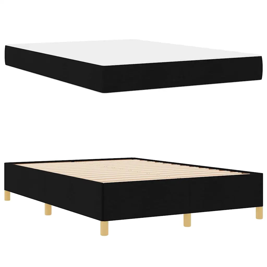 Struttura del letto con materasso-Giroletto Nero 140 x 190 cm Tessuto 337802