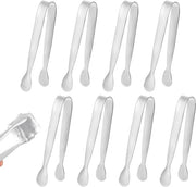 Set di servizio per buffet a forma di conchiglia da 8 pezzi per bar del caffè e tazza da tè - Acciaio inossidabile - Lunghezza 11 cm - Servizio per cibi, zucchero e cubetti di ghiaccio (Argento)