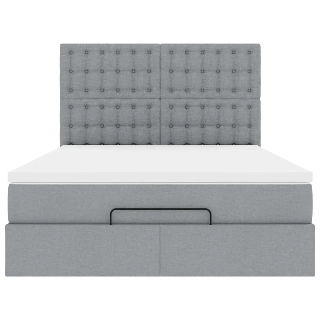 vidaXL Struttura Letto Pouf con Materasso 140x190 cm in Tessuto
