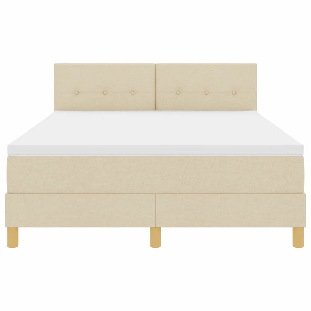 Letto a Sorgente LED con strisce LED Crema 140 x 200 cm Tessuto 3342448