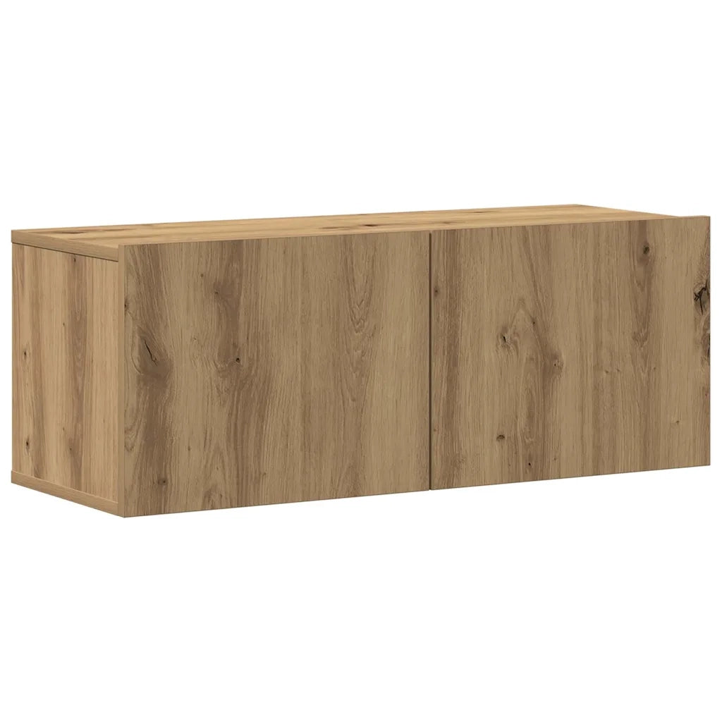 Mobili TV a Parete 4 pz Rovere Artigianale in Legno Multistrato 3328944