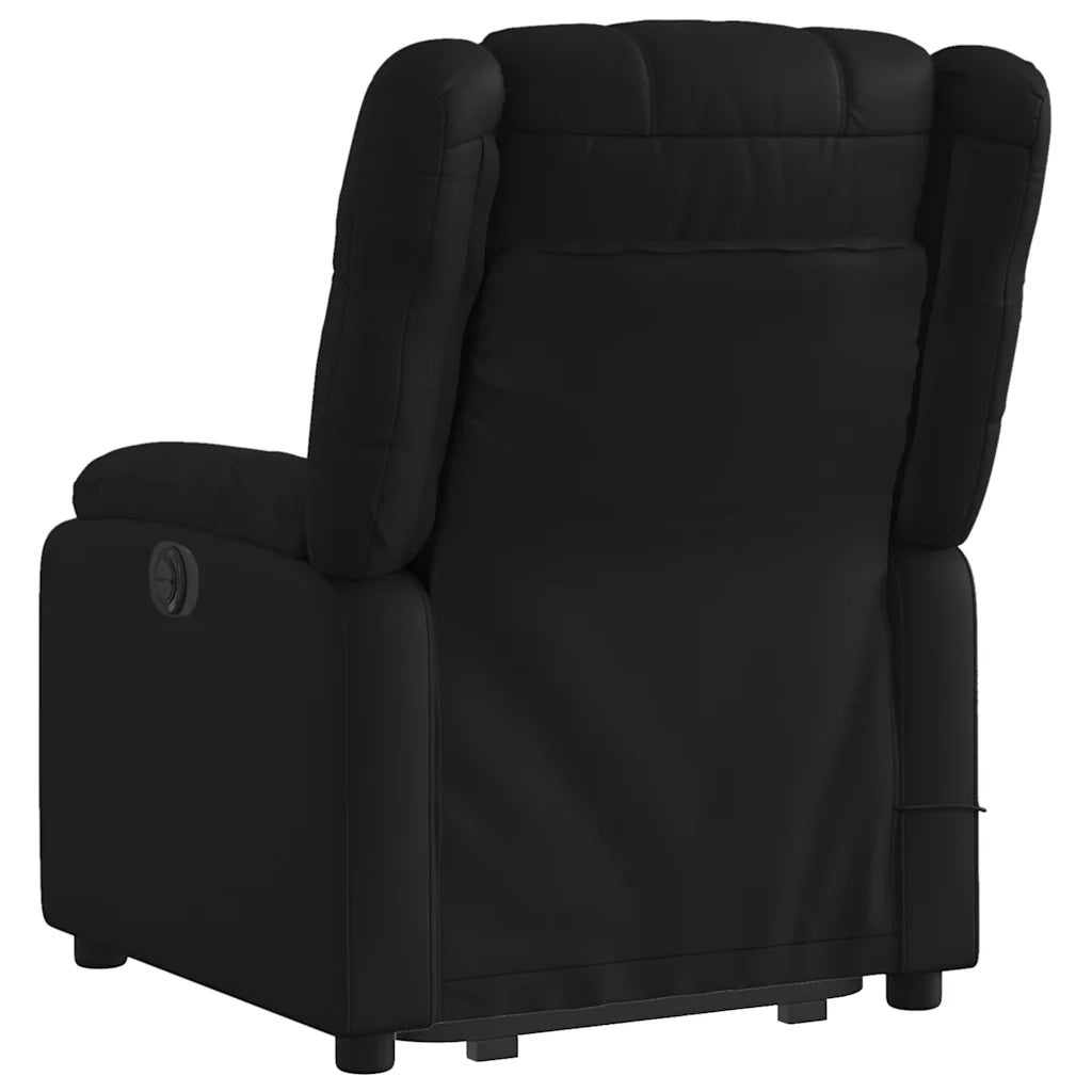Divano Sedia-Poltrona Alzapersona Reclinabile Massaggio Nero Similpelle 126873