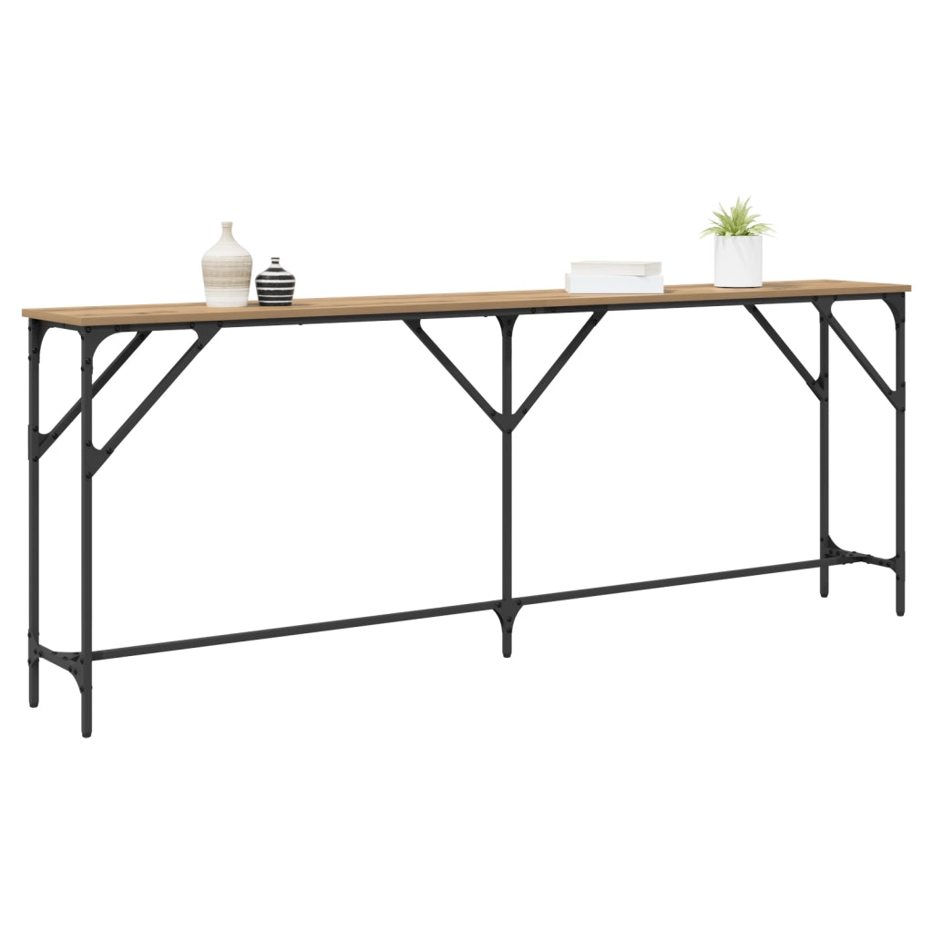 Tavolo Consolle Rovere Artigianale 200x29x75 cm Legno Ingegnerizzato