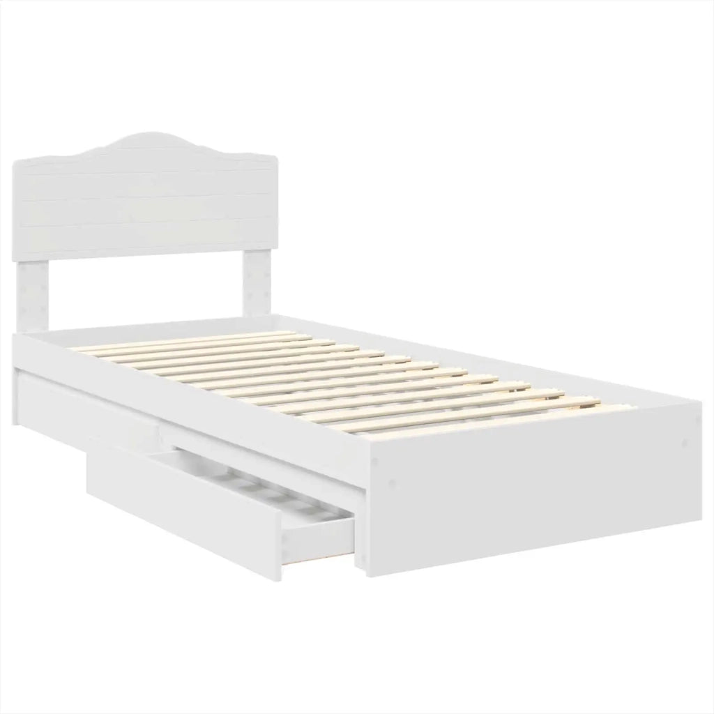 Letto con Contenitore Bianco 90 x 200 cm Legno multistrato