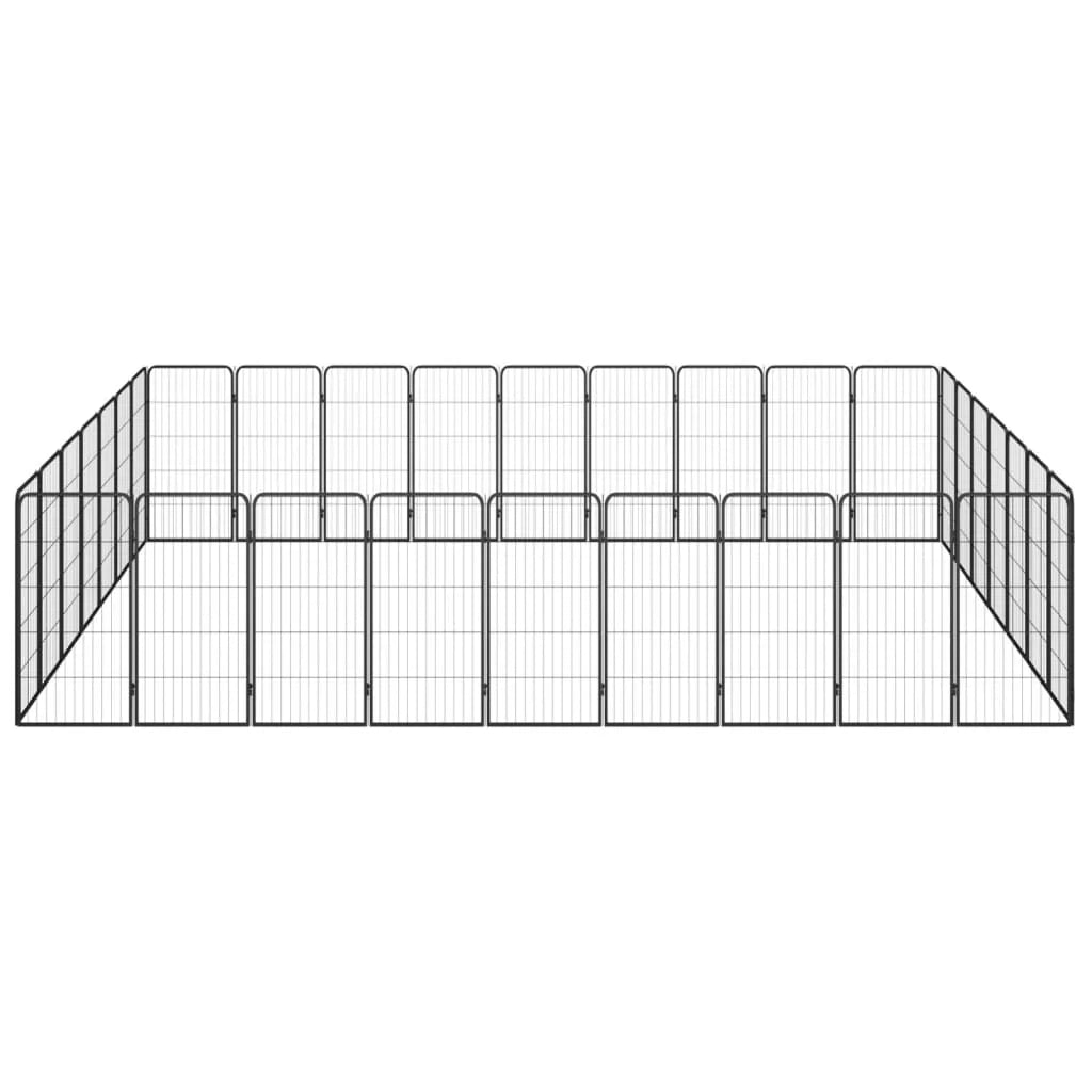 Recinto per cani con 32 pannelli 50 x 100 cm acciaio verniciato a polvere nero 02_0043630
