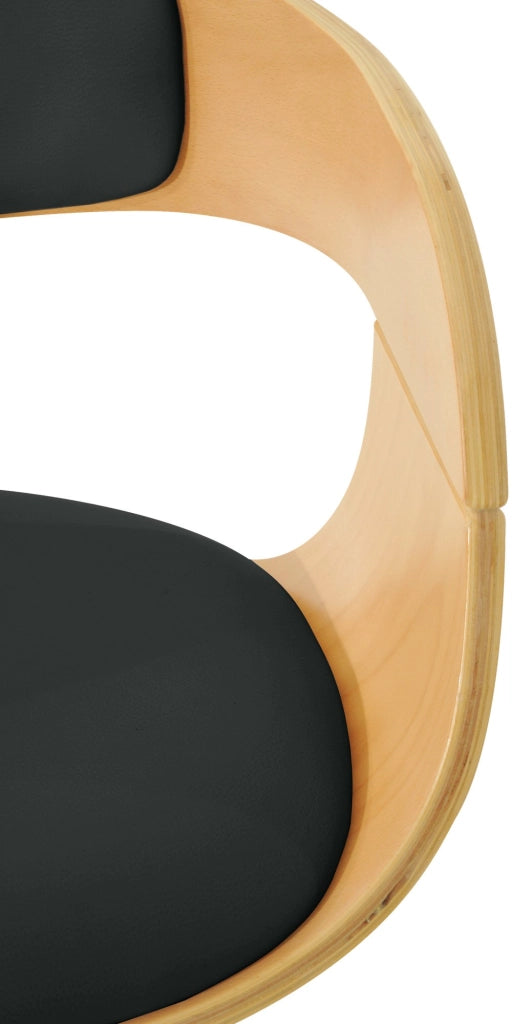 Sgabello Kingston in Similpelle Natura/nero
