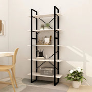 Libreria a 5 Ripiani Bianca 80x30x175 cm in Legno di Pino 3081994