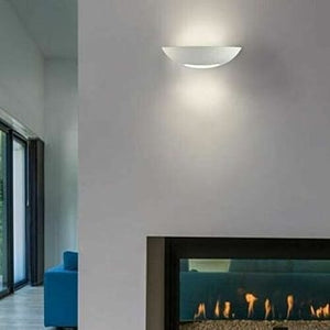 UNIVERSO APPLIQUE GESSO A PARETE DOPPIA EMISSIONE LAMPADA R7S INTERNO MEZZA LUNA