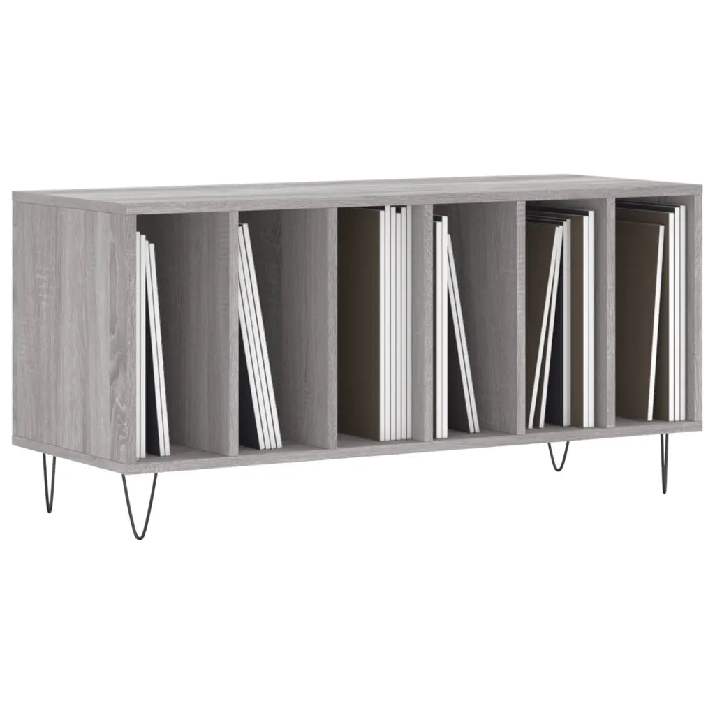 Mobile Porta Dischi Grigio Sonoma 100x38x48cm Legno Multistrato 831754